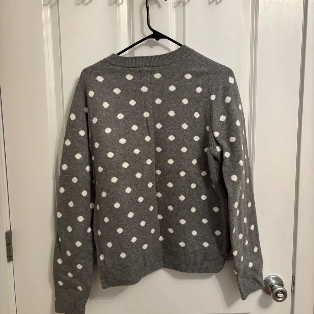 GAP Gray and White Polka Dot Sweater - Picture 3 of 3